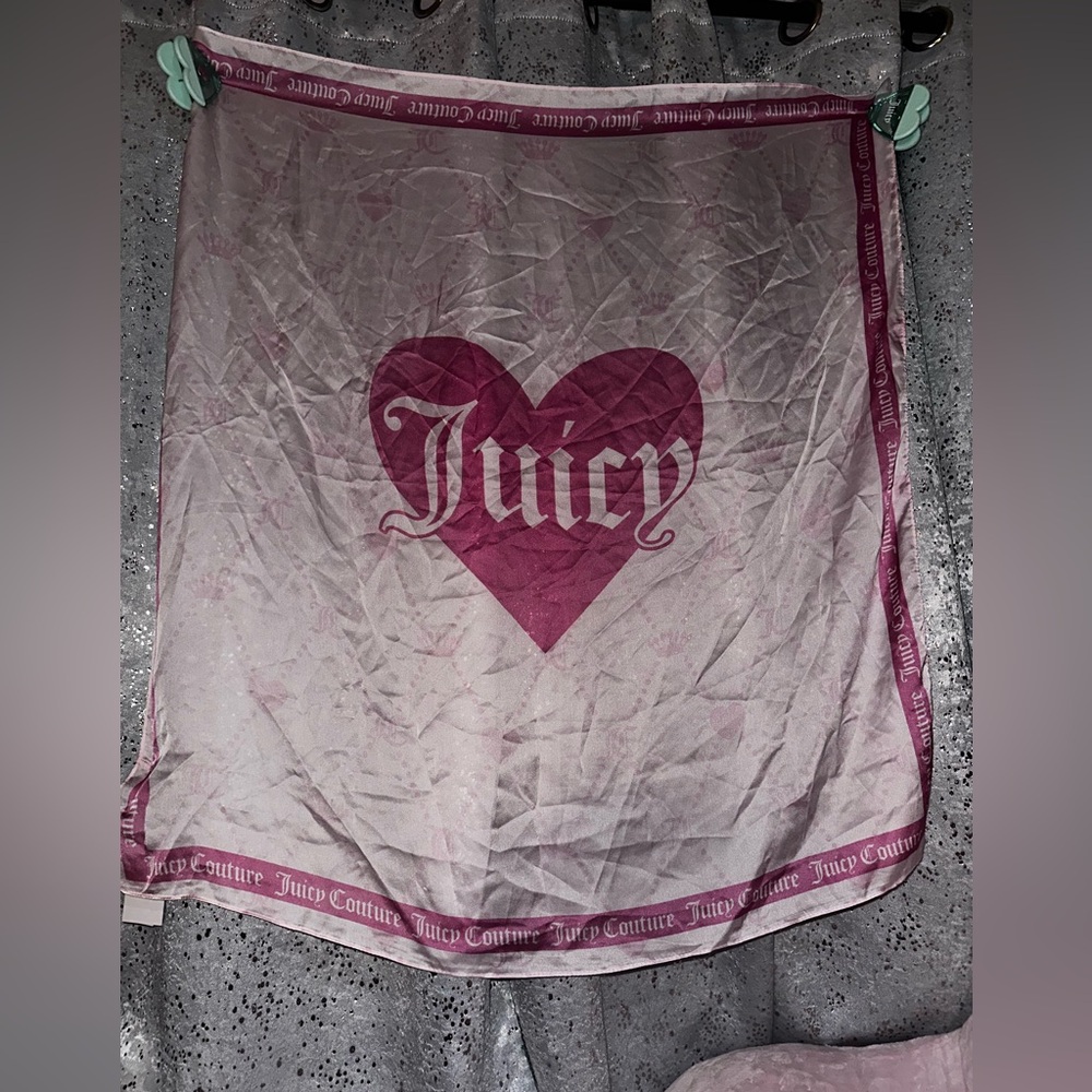 Juicy Couture Pink and Gray Scarf